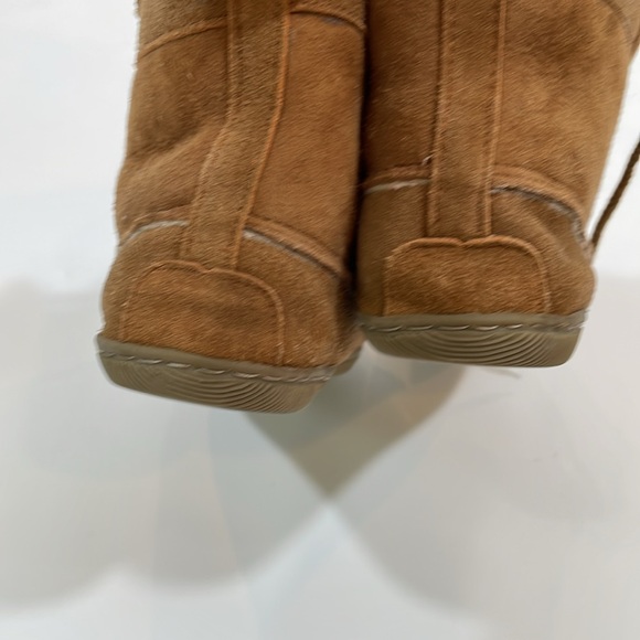 Orvis Moccasin Bootie Size 8 Brown Shearling Suede Indoor Outdoor EUC - Picture 11 of 12